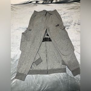 Puma set Pants cargo Joggers and Zip hoodie Size M.    NWOT